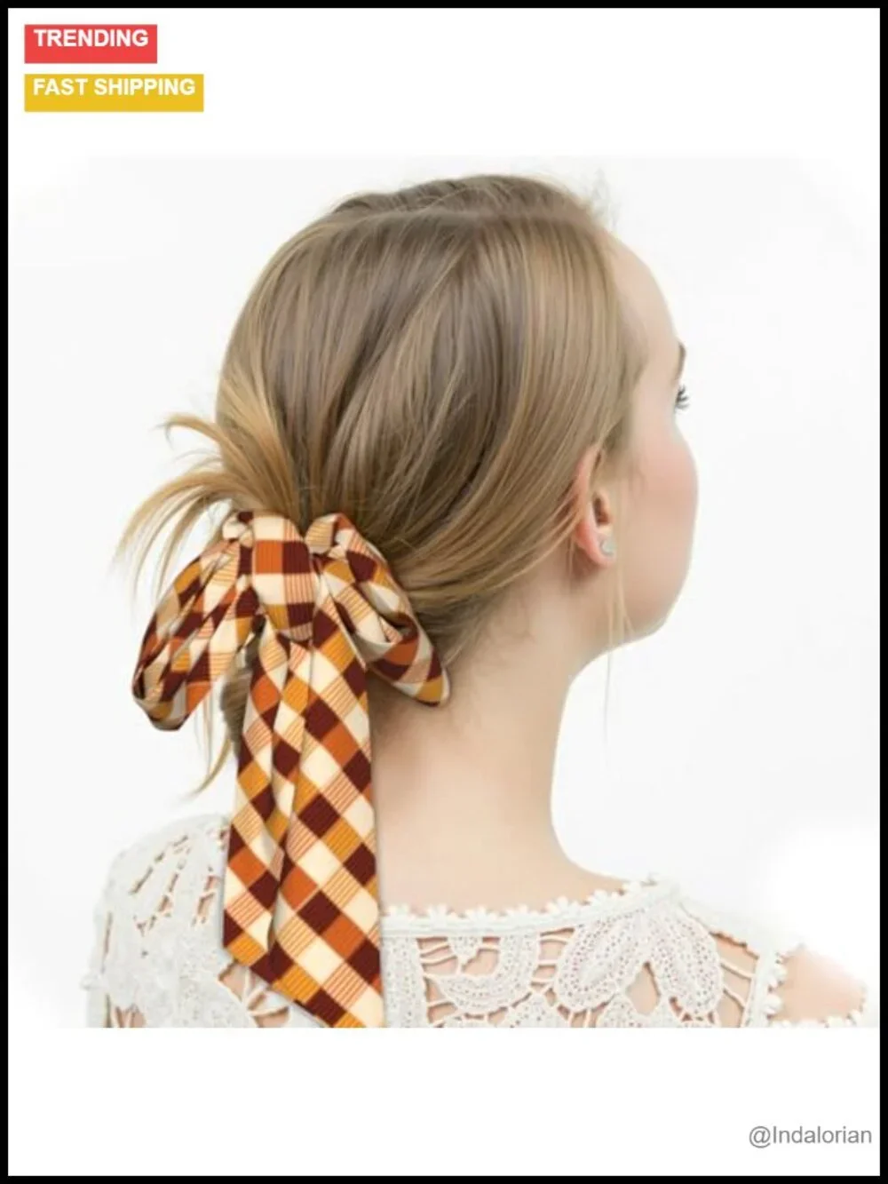 Long Skinny Satin Scarf for Hair Neck or Bag Accessory